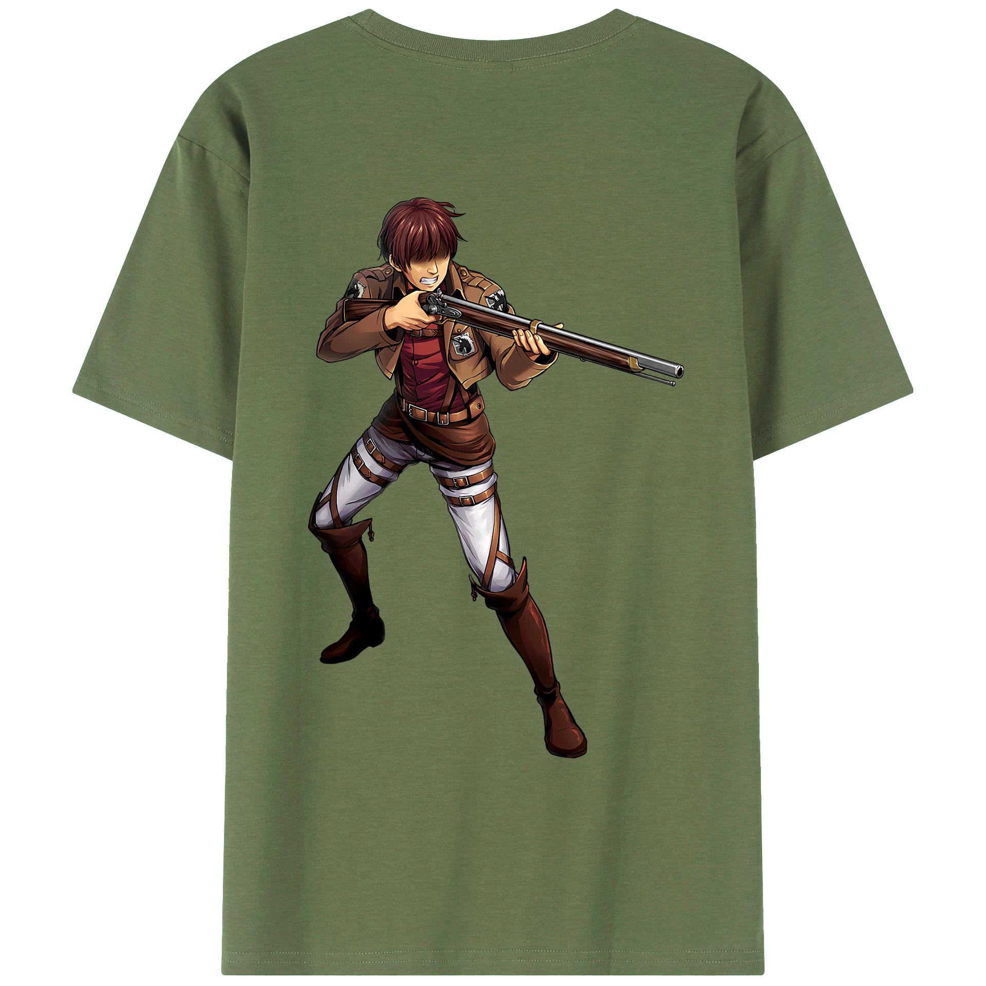 （画像用） 進撃の巨人 Attack on Titan 綿100％ メンズ半袖Tシャツ（バックプリント） 通気性